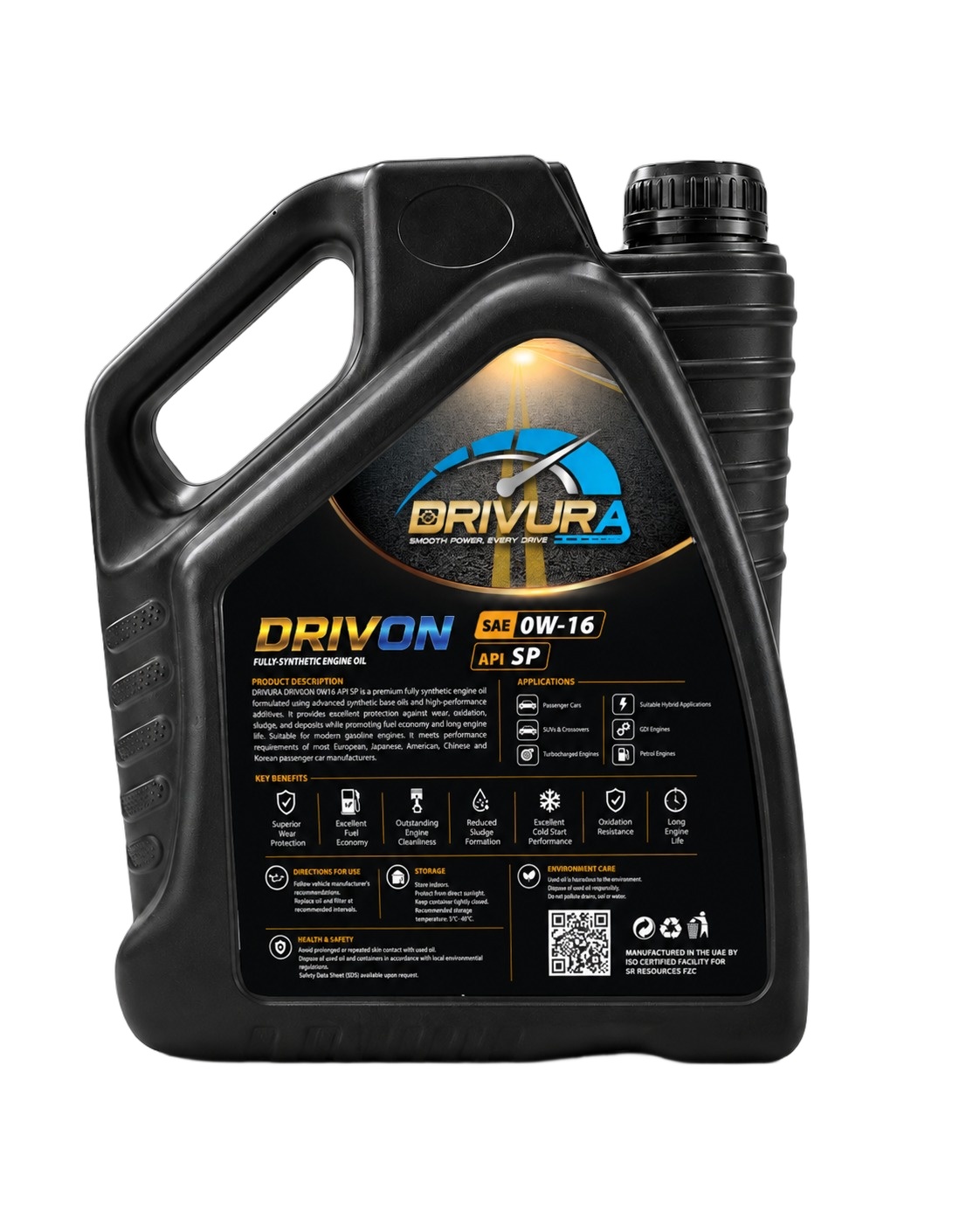 DRIVURA DRIVON SAE 0W-16 Back Technical Label