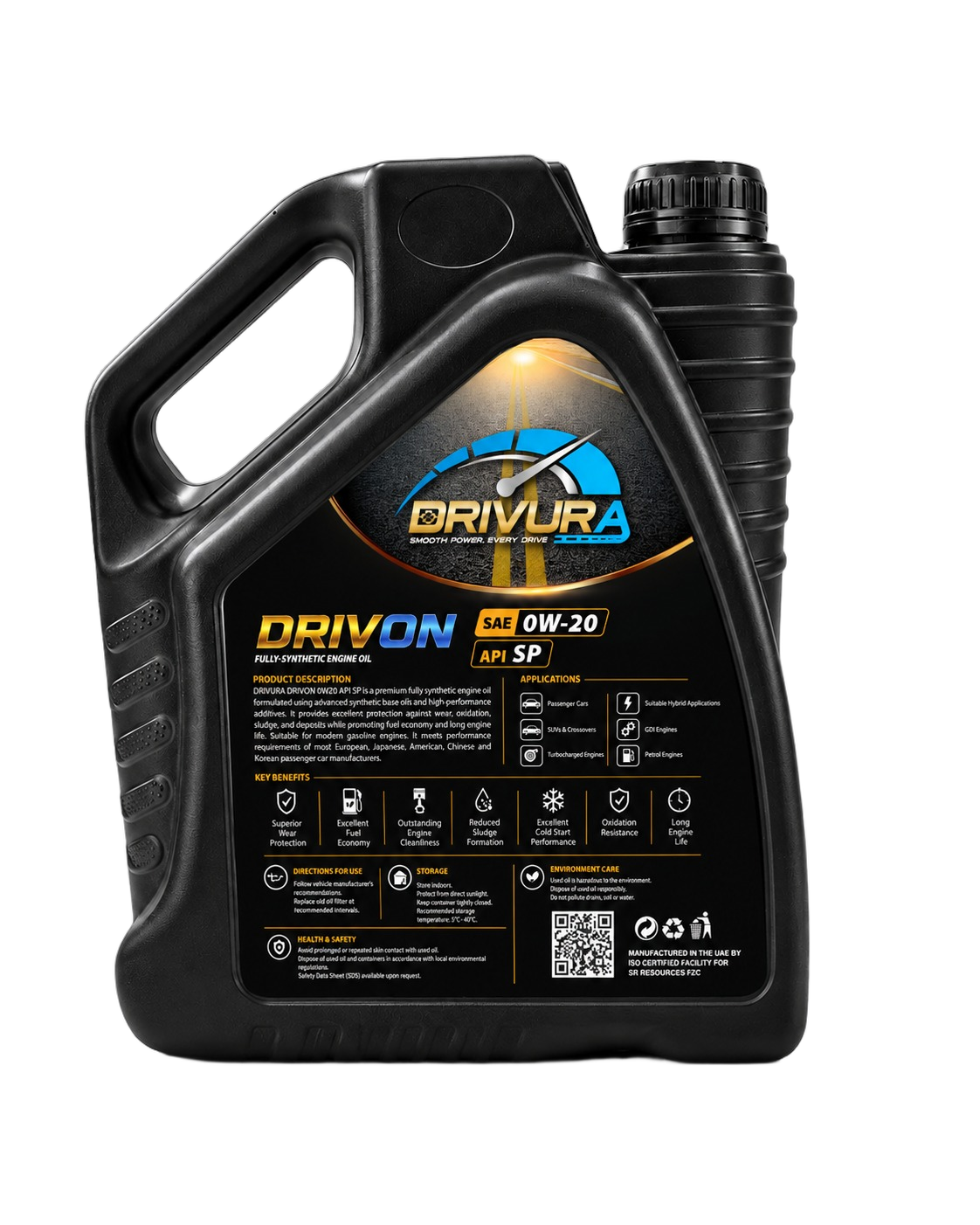 DRIVURA DRIVON SAE 0W-20 Back Technical Label