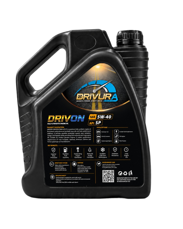 DRIVURA DRIVON SAE 5W-40 Back Technical Label