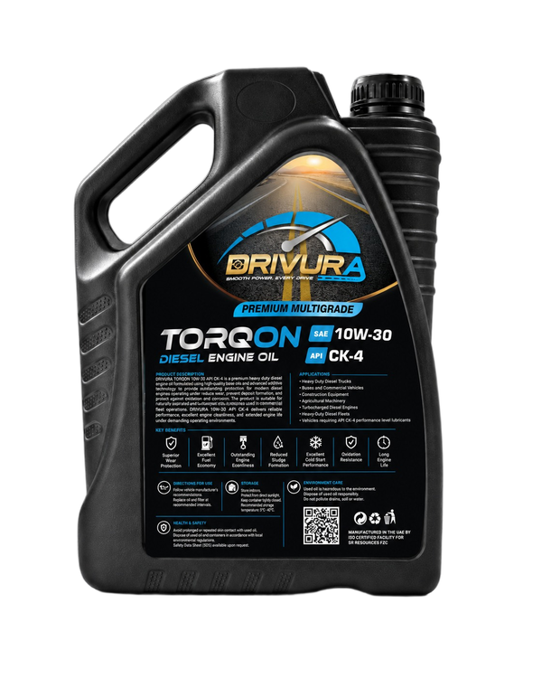DRIVURA TORQON SAE 10W-30 Back Technical Label