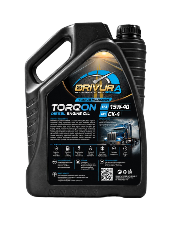 DRIVURA TORQON SAE 15W-40 Back Technical Label